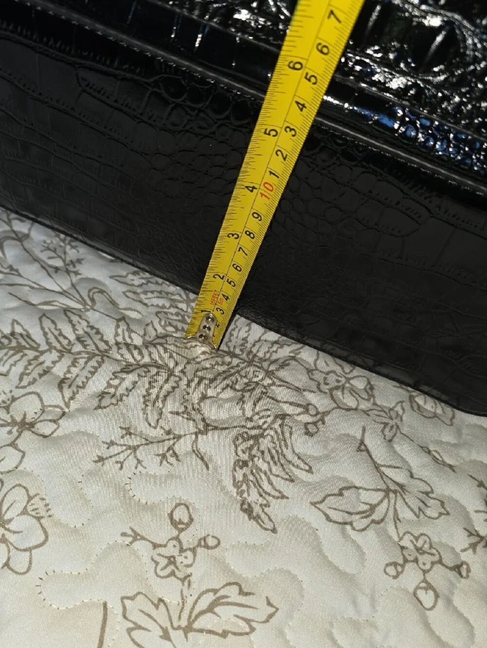 Black Croc-Embossed Backpack Purse - Unbranded